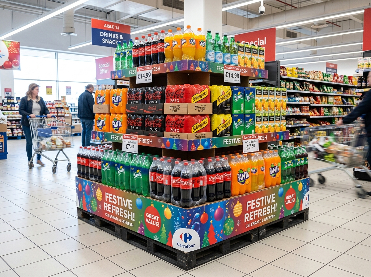 Supermarket Full-Pallet Promotional Island (Carrefour & Hyper One)